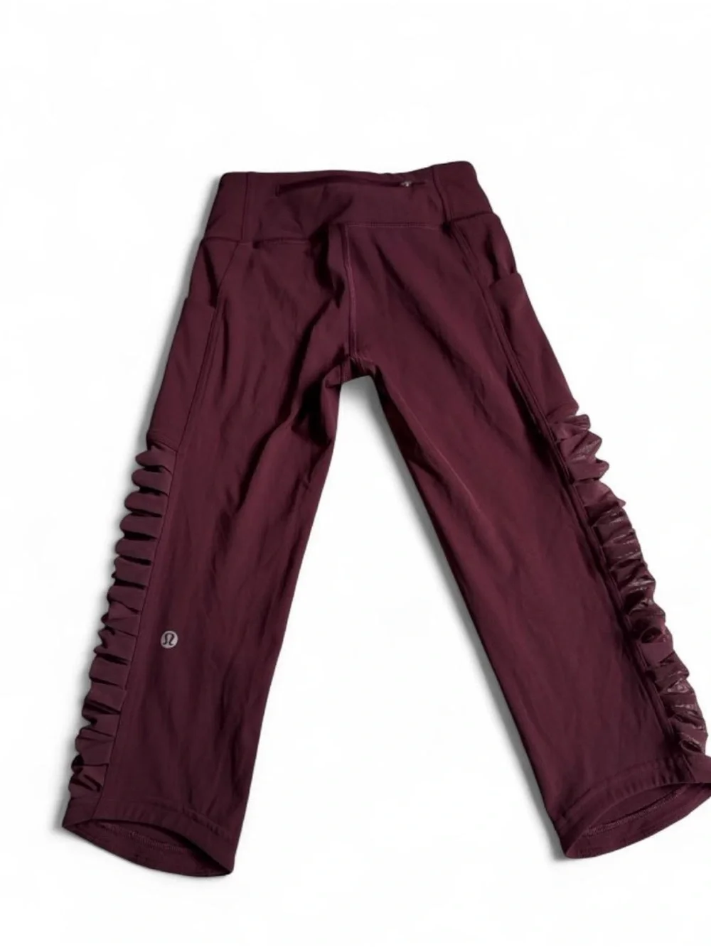 lululemon athletica Girls' Maroon Capri Leggings with Side Ruching